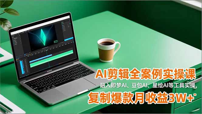 AI剪辑全案例实操课，融入即梦AI、豆包AI、星绘AI等工具实操，复制爆款月收益3W+-Ai创业网