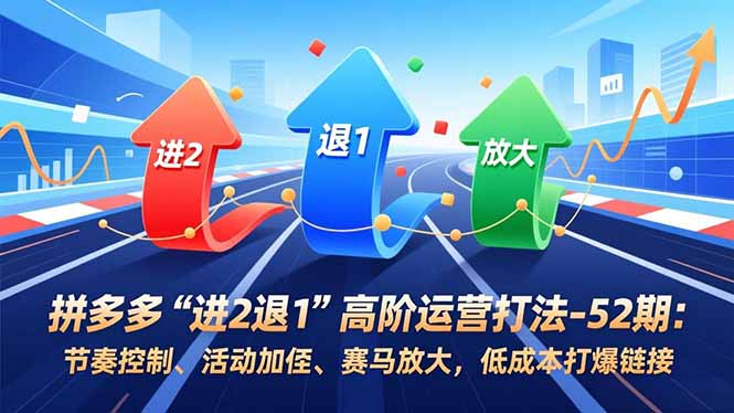 拼多多“进2退1”高阶运营打法-52期：节奏控制、活动加权、赛马放大，低成本打爆链接-Ai创业网