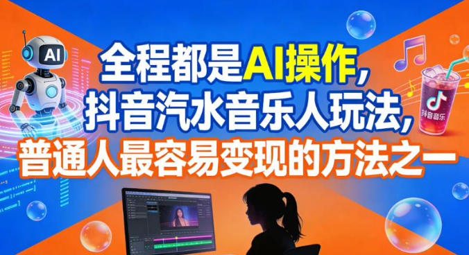 全程都是AI操作，抖音汽水音乐人玩法，普通人最容易变现的方法之一-Ai创业网