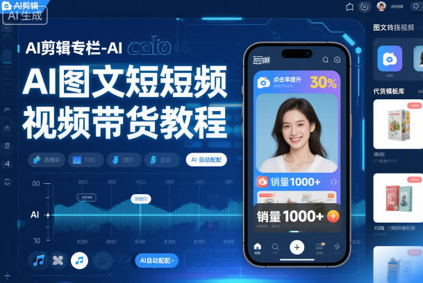 AI剪辑专栏-AI图文短视频带货教程-Ai创业网