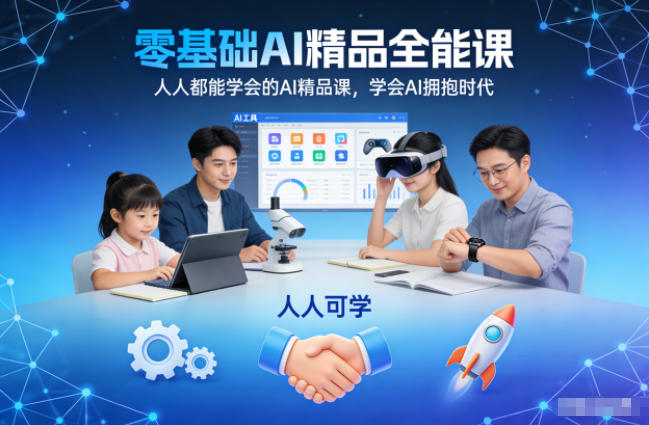 零基础AI精品全能课，人人都能学会的AI精品课，学会AI拥抱时代-Ai创业网