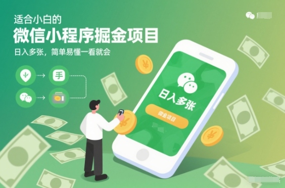 适合小白的微信小程序掘金项目，日入多张，简单易懂一看就会【揭秘】-Ai创业网