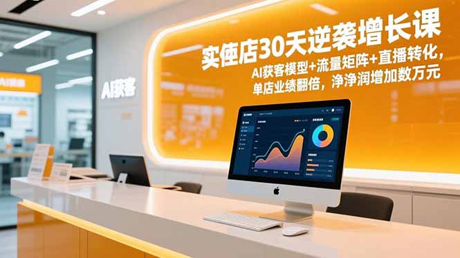 实体店30天逆袭增长课，AI获客模型+流量矩阵+直播转化，单店业绩翻倍，净利润增加数万元-Ai创业网