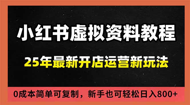 小红书虚拟资料项目：最新搜索流变现玩法，0成本简单可复制，一人多店打法，新手日入800+-Ai创业网