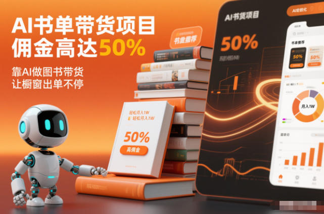 AI书单带货项目，佣金高达50%，靠AI做图书带货，让橱窗出单不停，轻松月入1W-Ai创业网