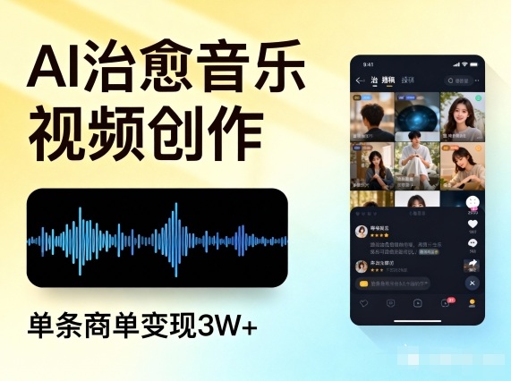 AI做治愈音乐视频，多平台投稿，单条商单变现3W+-Ai创业网