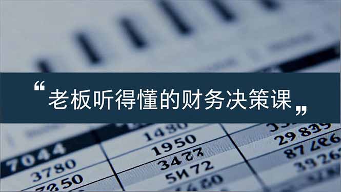 老板能听得懂的财务决策课，报表解读、数据洞察、风险识别，用财务驱动业务增长-Ai创业网