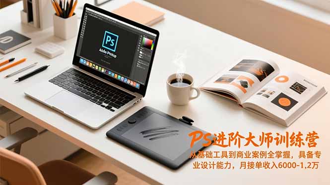 PS进阶大师训练营，从基础工具到商业案例全掌握，具备专业设计能力，月接单收入6000-1.2万-Ai创业网