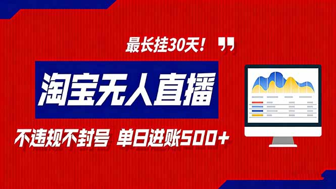 2026淘宝无人直播带货，不违规不封号，每日收益500+，最长挂30 天！-Ai创业网