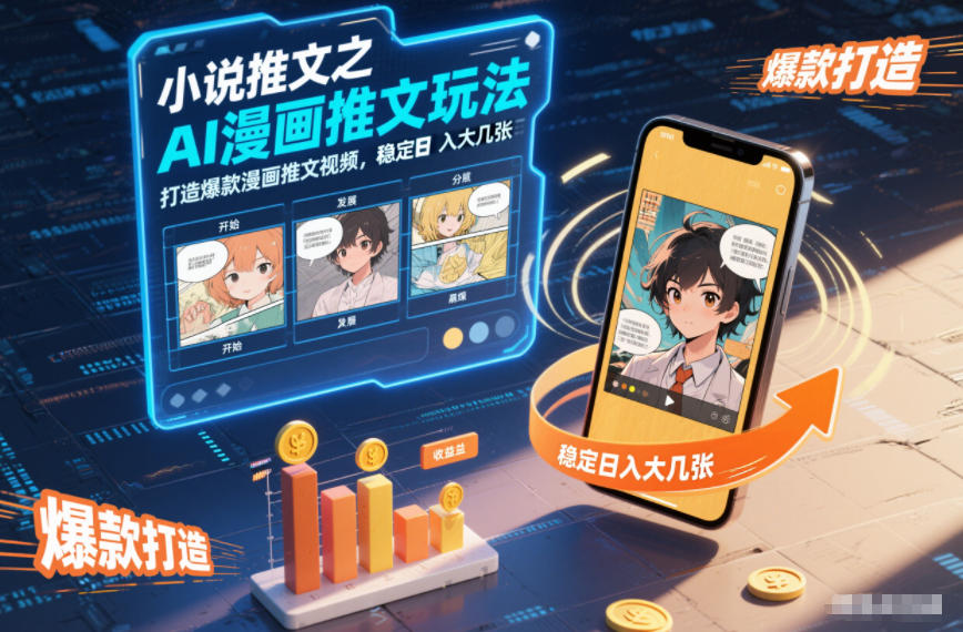 小说推文之AI漫画推文玩法，打造爆款漫画推文视频，稳定日入大几张-Ai创业网