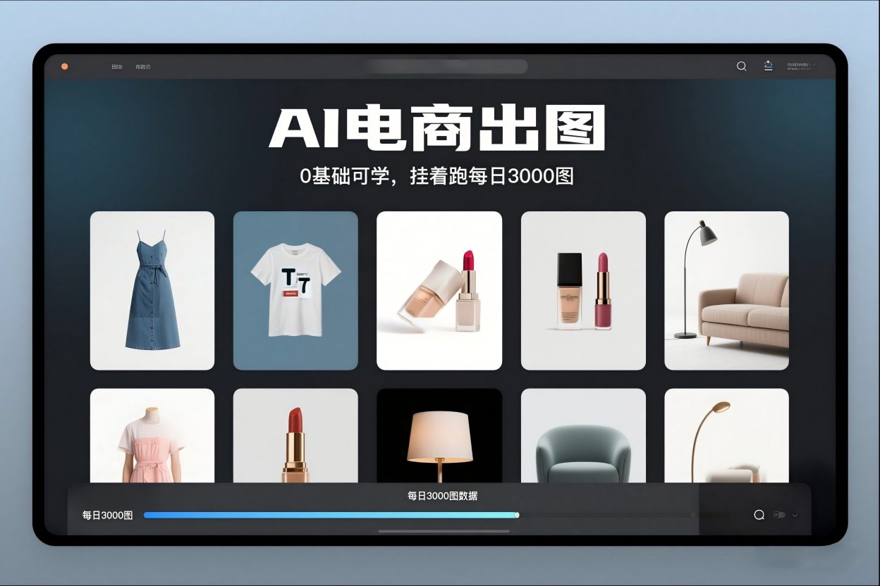 AI电商出图，0基础可学，挂着跑每日3000图-Ai创业网