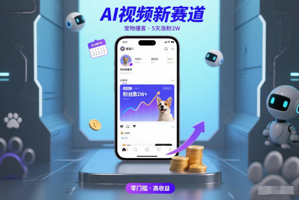 AI视频新赛道，宠物播客仅注册5天涨粉2W，收益非常可观-Ai创业网