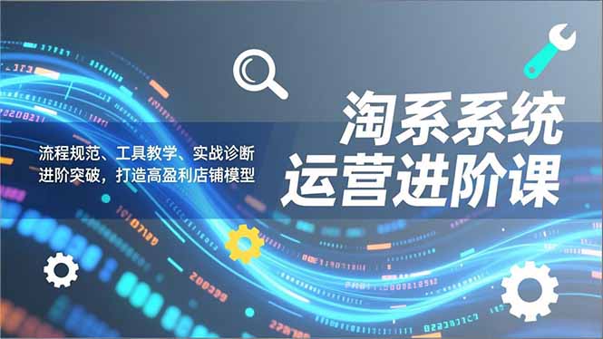 淘系系统运营进阶课2.0，流程规范、工具教学、实战诊断，进阶突破，打造高盈利店铺模型-Ai创业网