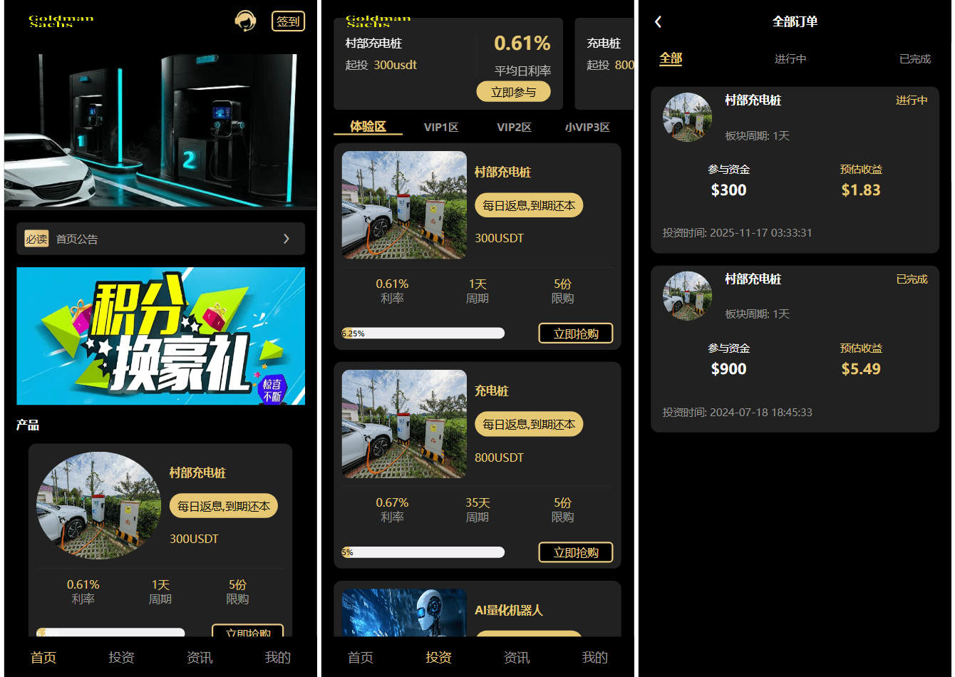 Fidelity充电桩投资理财系统源码-前端uniapp纯源码+后端PHP-Ai创业网