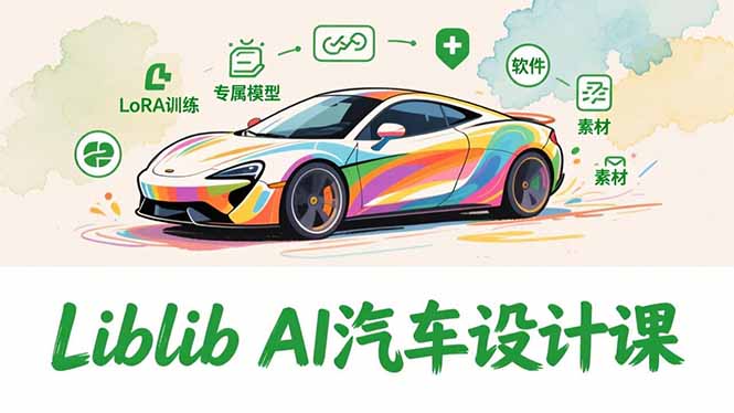 2025Liblib AI汽车设计课，文生图入门、LoRA训练、专属模型，快速上手【实战+解说+软件+素材】-Ai创业网