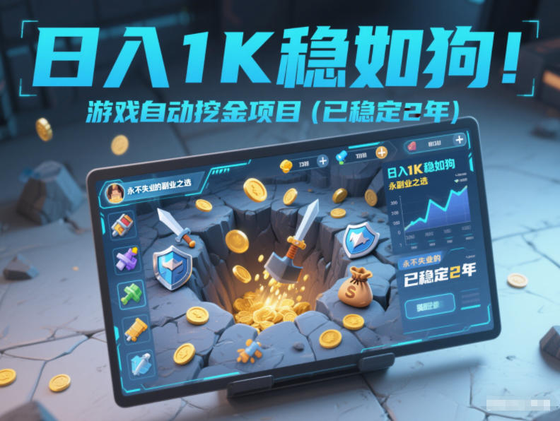 日入1K稳如狗！游戏自动挖金项目(已稳定2年)，永不失业的副业之选【揭秘】-Ai创业网