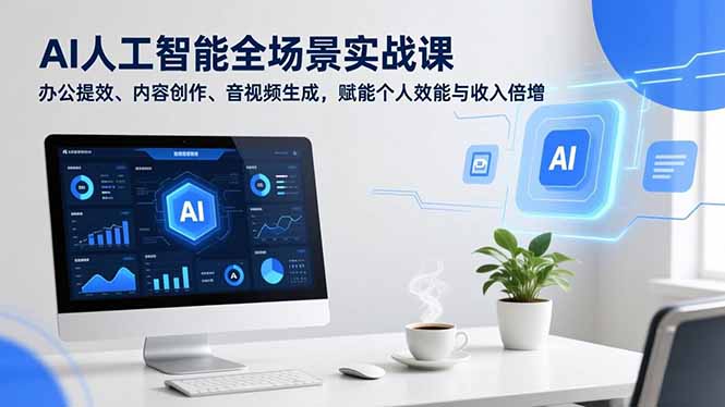 AI人工智能全场景实战课，办公提效、内容创作、音视频生成，赋能个人效能与收入倍增-Ai创业网