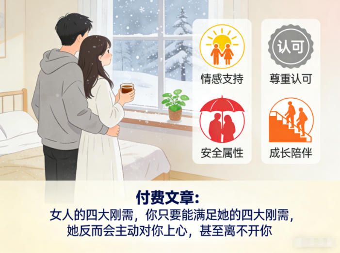 付费文章：女人的四大刚需，你只要能满足她的四大刚需，她反而会主动对你上心，甚至离不开你-Ai创业网