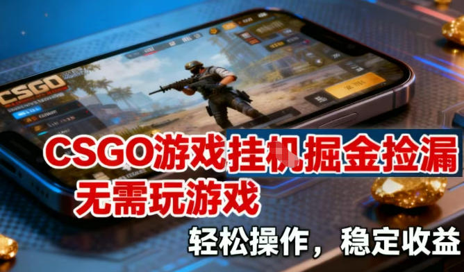CSGO游戏挂G掘金捡漏，不需要玩游戏，操作简单，收益稳定【揭秘】-Ai创业网