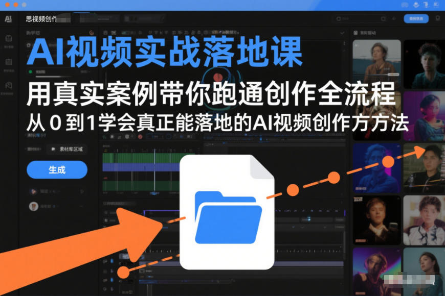 AI视频实战落地课，用真实案例带你跑通创作全流程，从0到1学会真正能落地的AI视频创作方法-Ai创业网