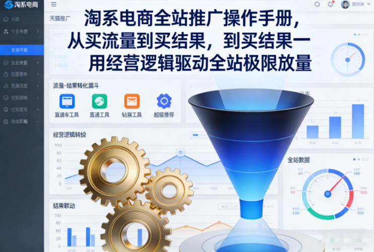 淘系电商全站推广操作手册，从买流量到买结果一用经营逻辑驱动全站极限放量-Ai创业网