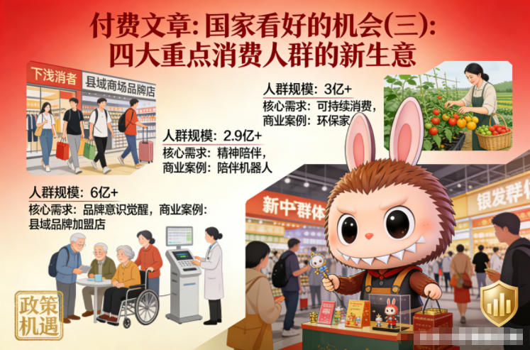 付费文章：国家看好的机会(三)：四大重点消 费人群的新生意-Ai创业网