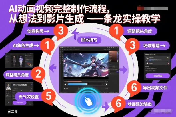 AI动画视频完整制作流程，从想法到影片生成一条龙实操教学-Ai创业网