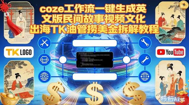 Coze扣子工作流一键生成英文版民间故事视频，文化出海TK油管捞美金拆解教程-Ai创业网