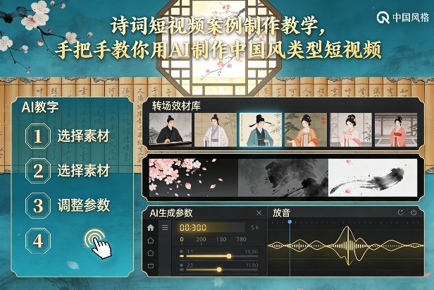 古诗词短视频案例制作教学，手把手教你用AI制作中国风类型短视频-Ai创业网