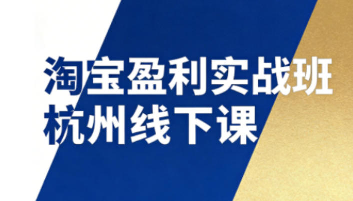 淘宝盈利实战班杭州线下课12月26-28日(音频+字幕)，帮你掌握SOP流程+12门核心技术-Ai创业网