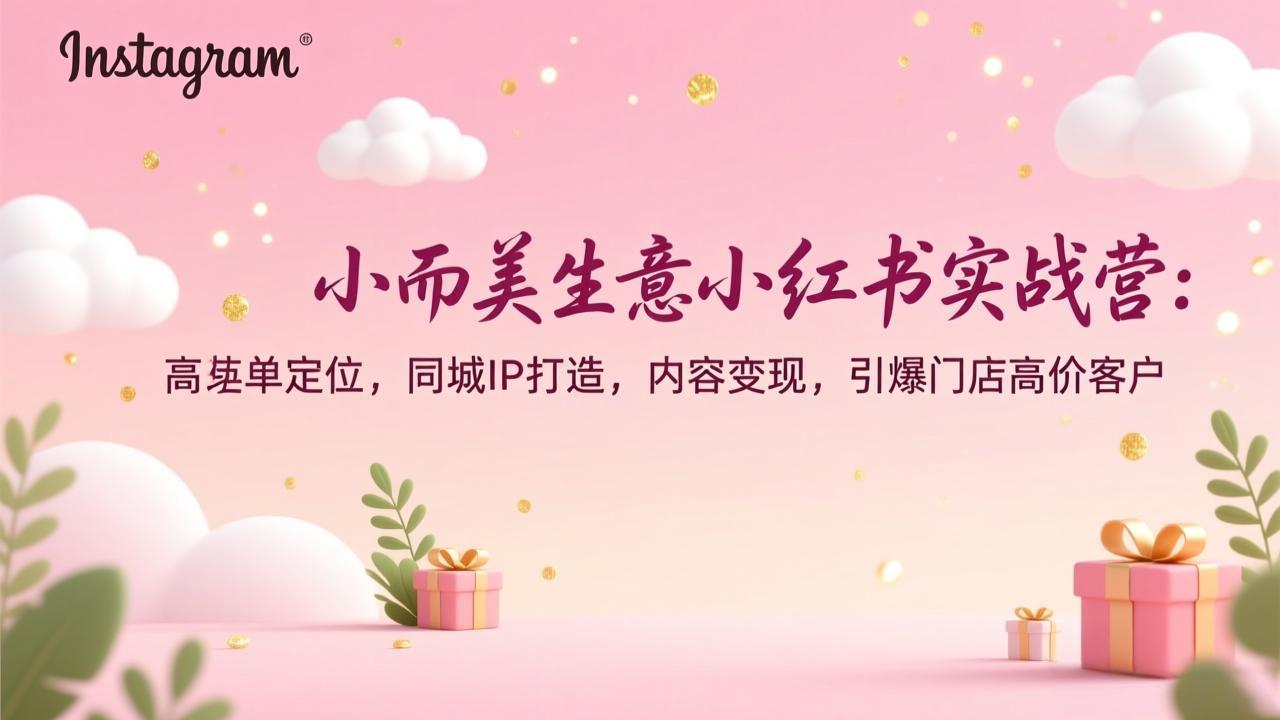 小而美生意小红书实战营：高客单定位，同城IP打造，内容变现，引爆门店高价客户-Ai创业网