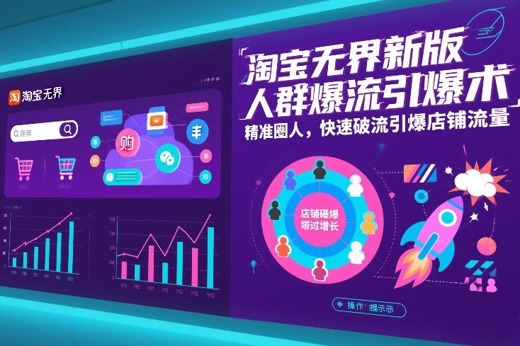 淘宝无界新版人群爆流引爆术，精准圈人，快速破流引爆店铺流量-Ai创业网