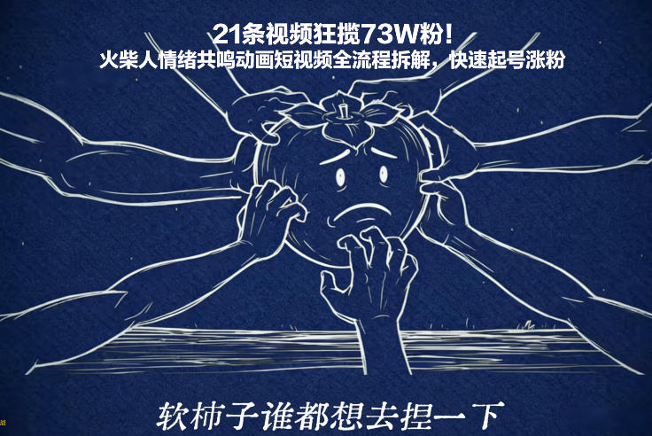 21条视频狂揽73W粉！火柴人情绪共鸣动画短视频全流程拆解，快速起号涨粉-Ai创业网
