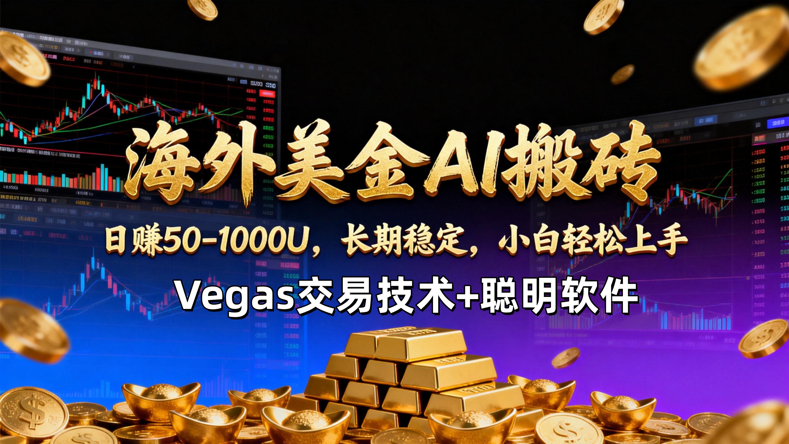 【海外美金AI搬砖】Vegas交易技术+聪明软件，日赚50-1000U，长期稳定，小白轻松上手。-Ai创业网