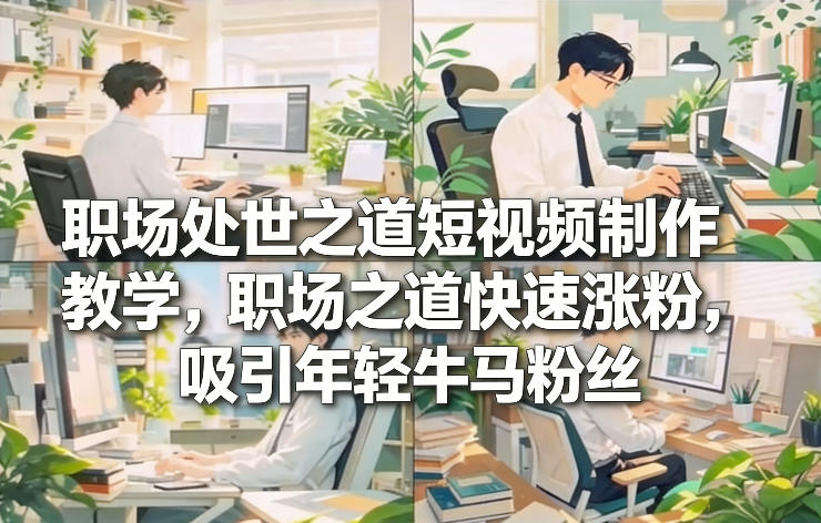 职场处世之道短视频制作教学，职场之道快速涨粉，吸引年轻牛马粉丝-Ai创业网
