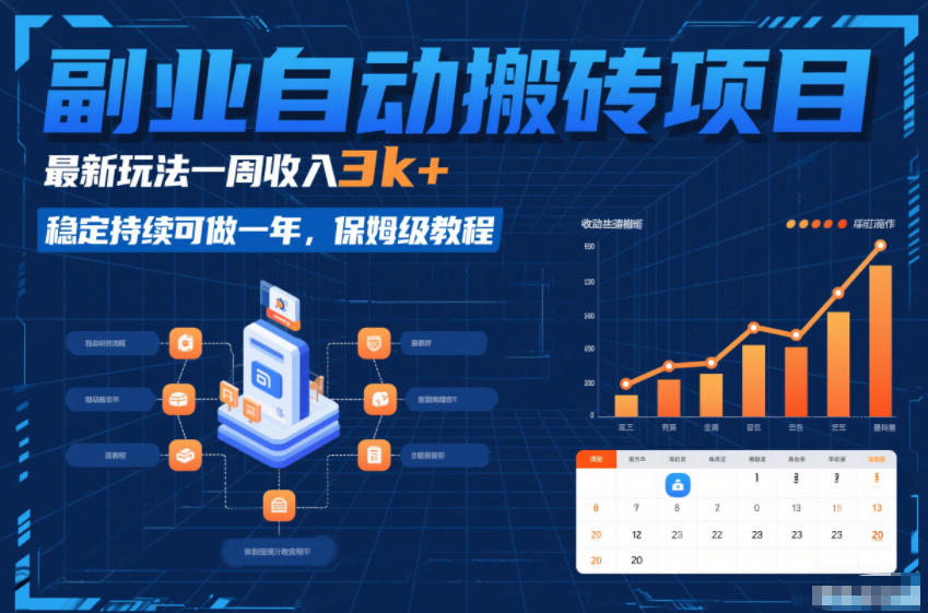 副业自动搬砖项目，最新玩法一周收入3k+，稳定持续可做一年，保姆级教程【揭秘】-Ai创业网