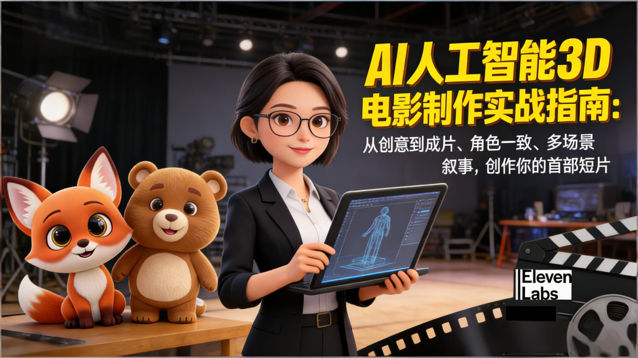 AI人工智能3D电影制作实战指南：从创意到成片、角色一致、多场景叙事，创作你的首部短片-Ai创业网