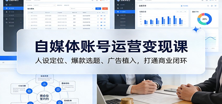自媒体账号运营变现课：人设定位、爆款选题、广告植入，打通商业闭环-Ai创业网