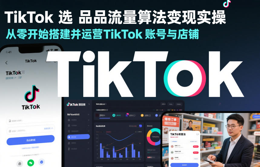 TikTok选品流量算法变现实操，从零开始搭建并运营TikTok账号与店铺-Ai创业网
