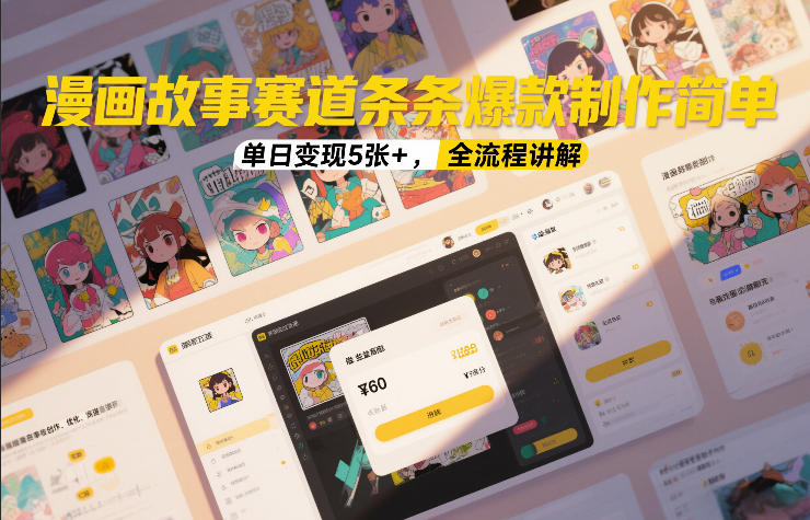 漫画故事赛道条条爆款制作简单，单日变现5张+，全流程讲解-Ai创业网