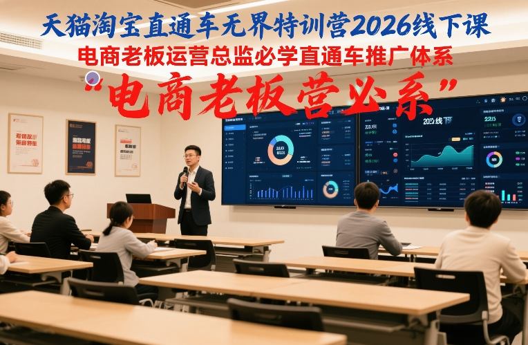 天猫淘宝直通车无界特训营2026线下课，电商老板运营总监必学直通车推广体系-Ai创业网