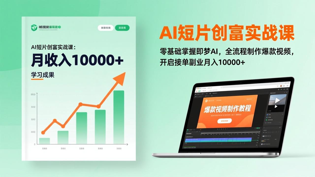 AI短片创富实战课：零基础掌握即梦AI，全流程制作爆款视频，开启接单副业月入10000+(更新-Ai创业网