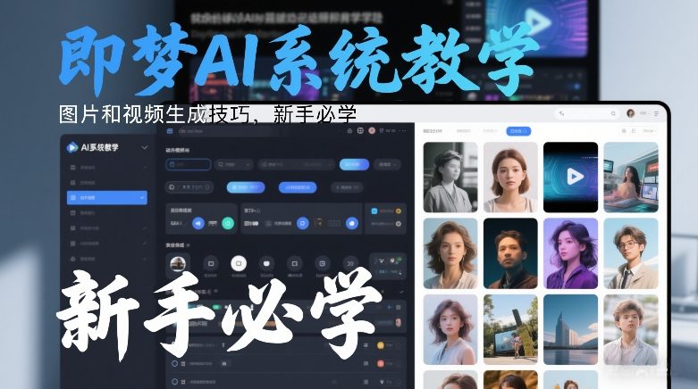 即梦AI系统教学，图片和视频生成技巧，新手必学-Ai创业网