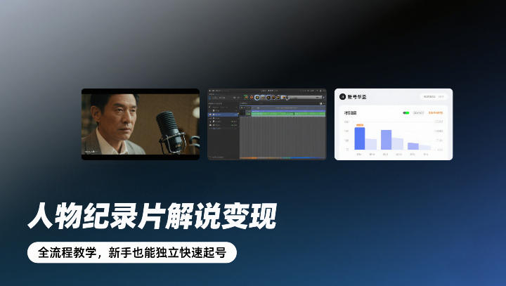 人物纪录片解说变现，全流程教学，新手也能独立快速起号-Ai创业网