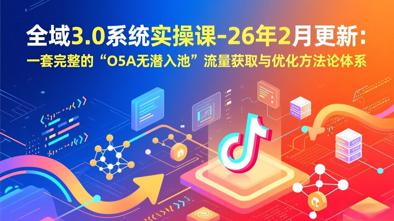 全域3.0系统实操课-26年2月更新：一套完整的“O5A无潜入池”流量获取与优化方法论体系-Ai创业网
