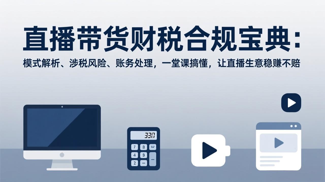 直播带货财税合规宝典：模式解析、涉税风险、账务处理，一堂课搞懂，让直播生意稳赚不赔-Ai创业网