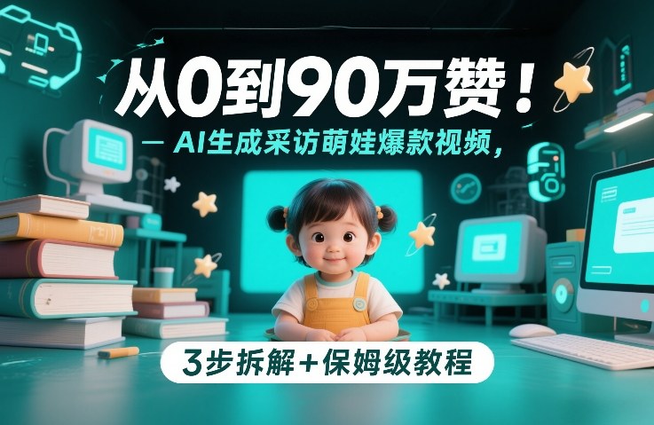 从0到90万赞：AI生成采访萌娃爆款视频，3步拆解+保姆级教程-Ai创业网