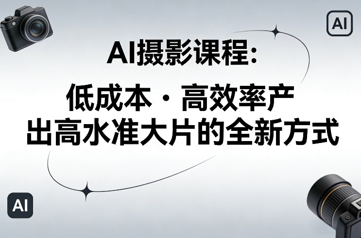 AI摄影课程，低成本高效率产出高水准大片的全新方式-Ai创业网