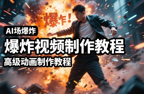AI场景爆炸视频制作教程，利用人物实拍视频制作出高级的动画特效-Ai创业网