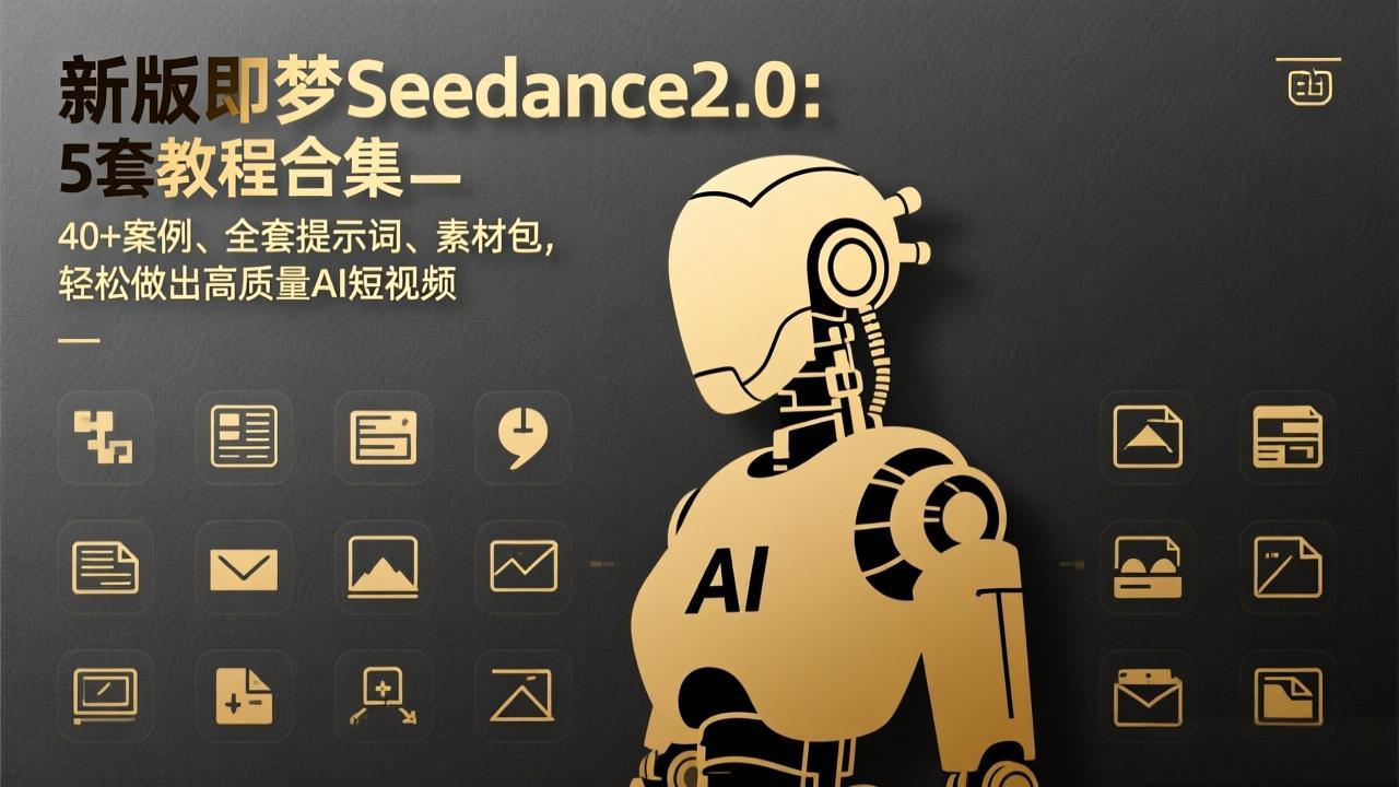 新版即梦Seedance2.0：5套教程合集，40+案例、全套提示词、素材包，轻松做出高质量AI短视频-Ai创业网